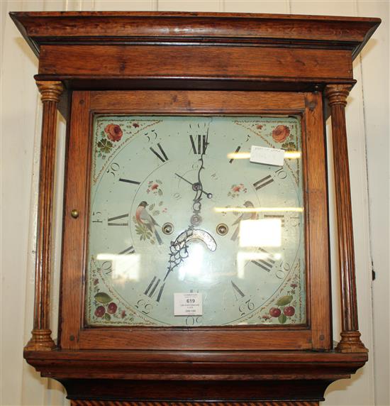 Oak 8 day longcase clock